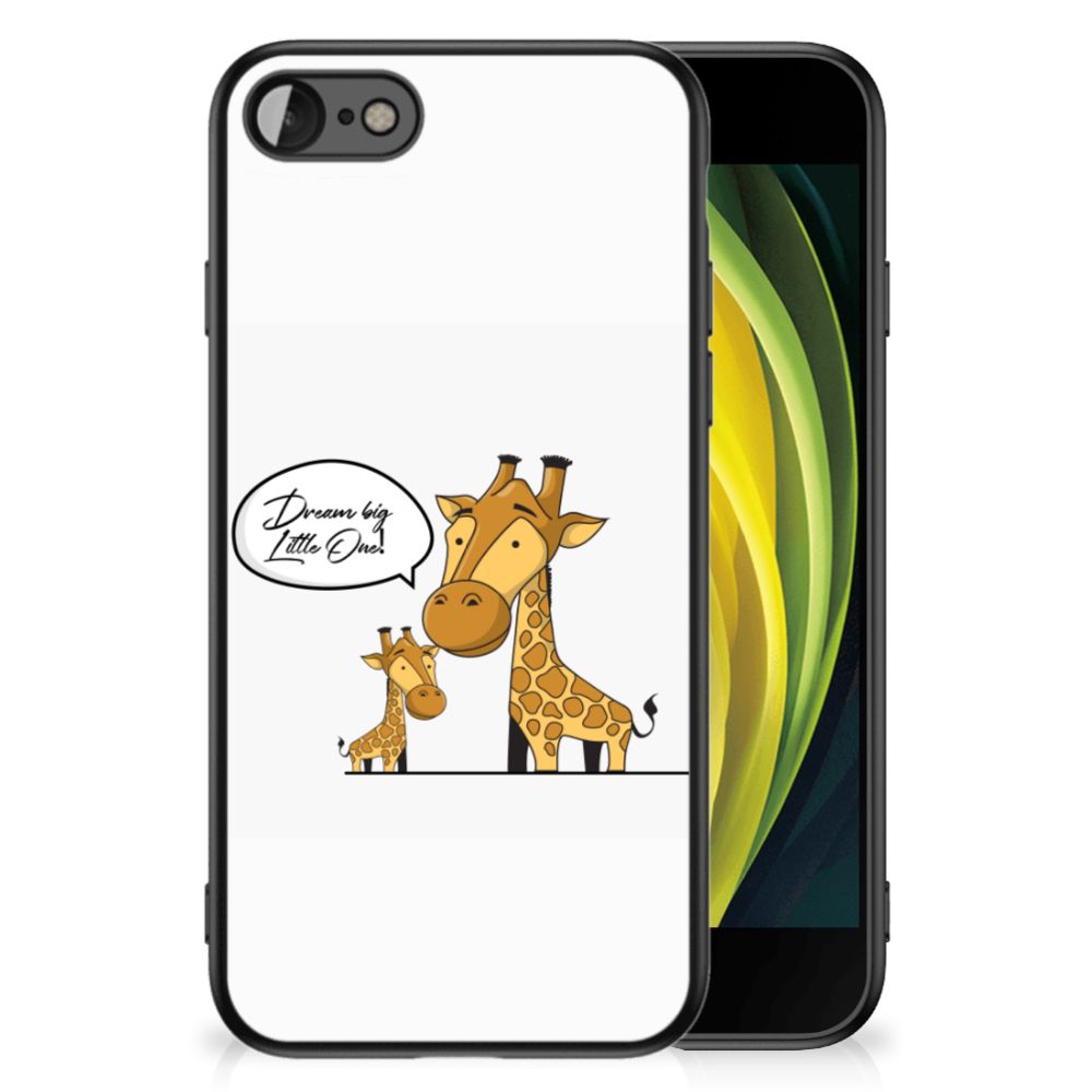 iPhone SE 2022 | SE 2020 | 7/8 Hoesje Giraffe met schattige giraffenillustratie op beschermende back cover.