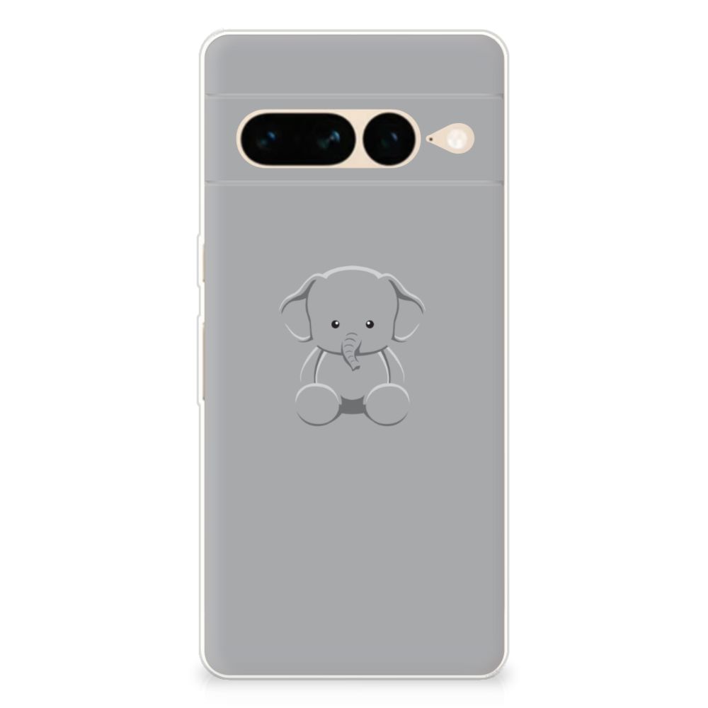 Google Pixel 7 Pro Telefoonhoesje met Naam Grijs Baby Olifant