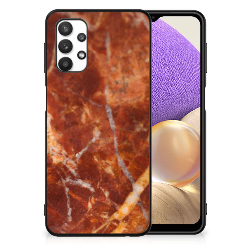 Samsung Galaxy A32 5G Marmeren Print Telefoonhoesje Marmer Bruin