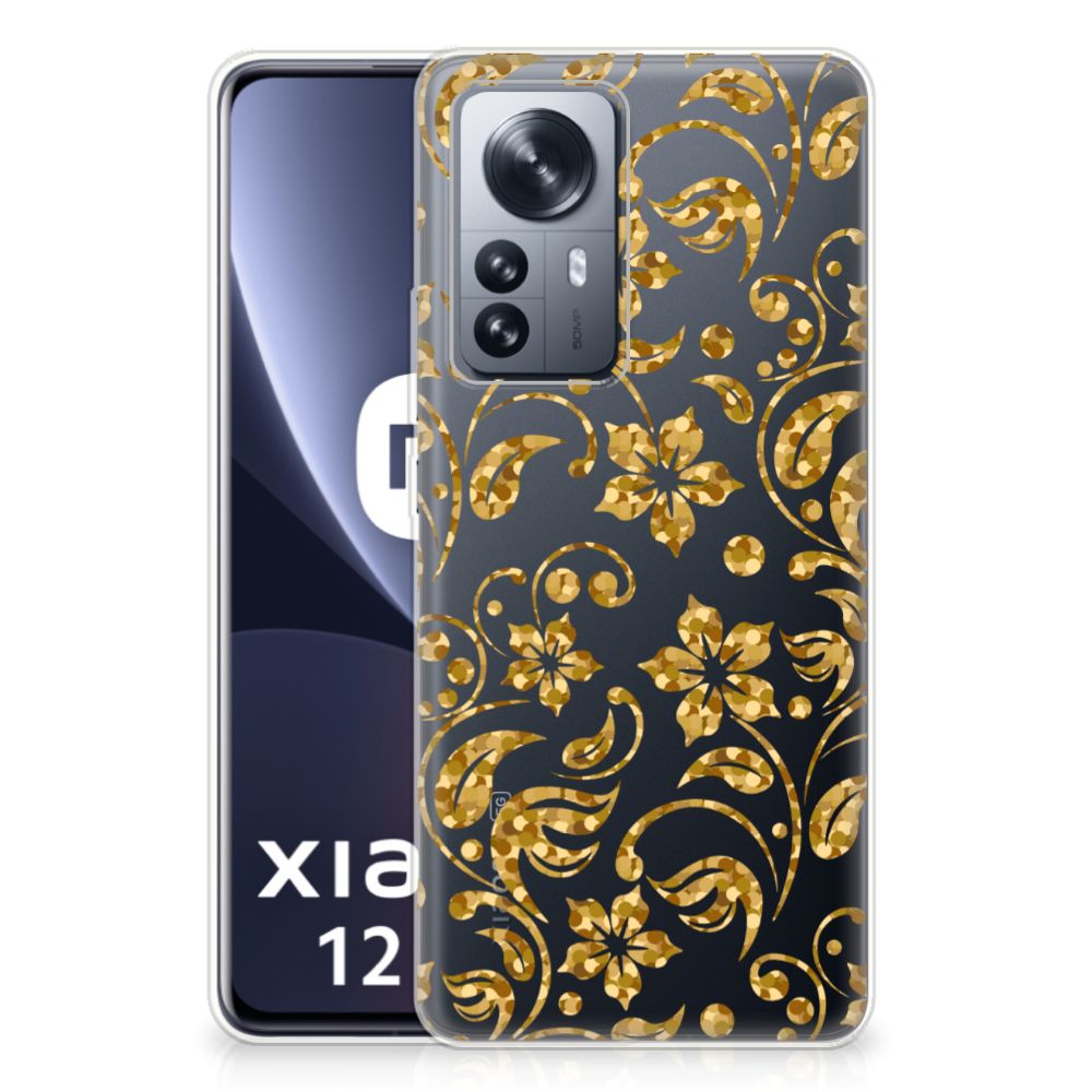 Xiaomi 12 Pro TPU Case Gouden Bloemen