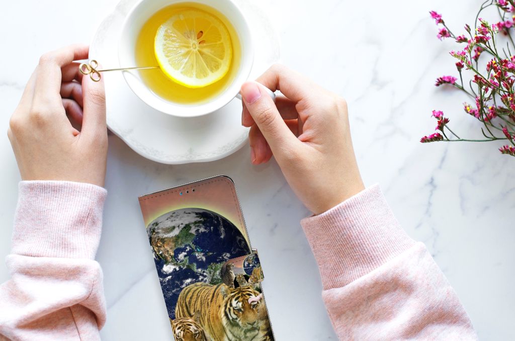 Motorola Moto G9 Play | E7 Plus Telefoonhoesje met Pasjes Roofdieren