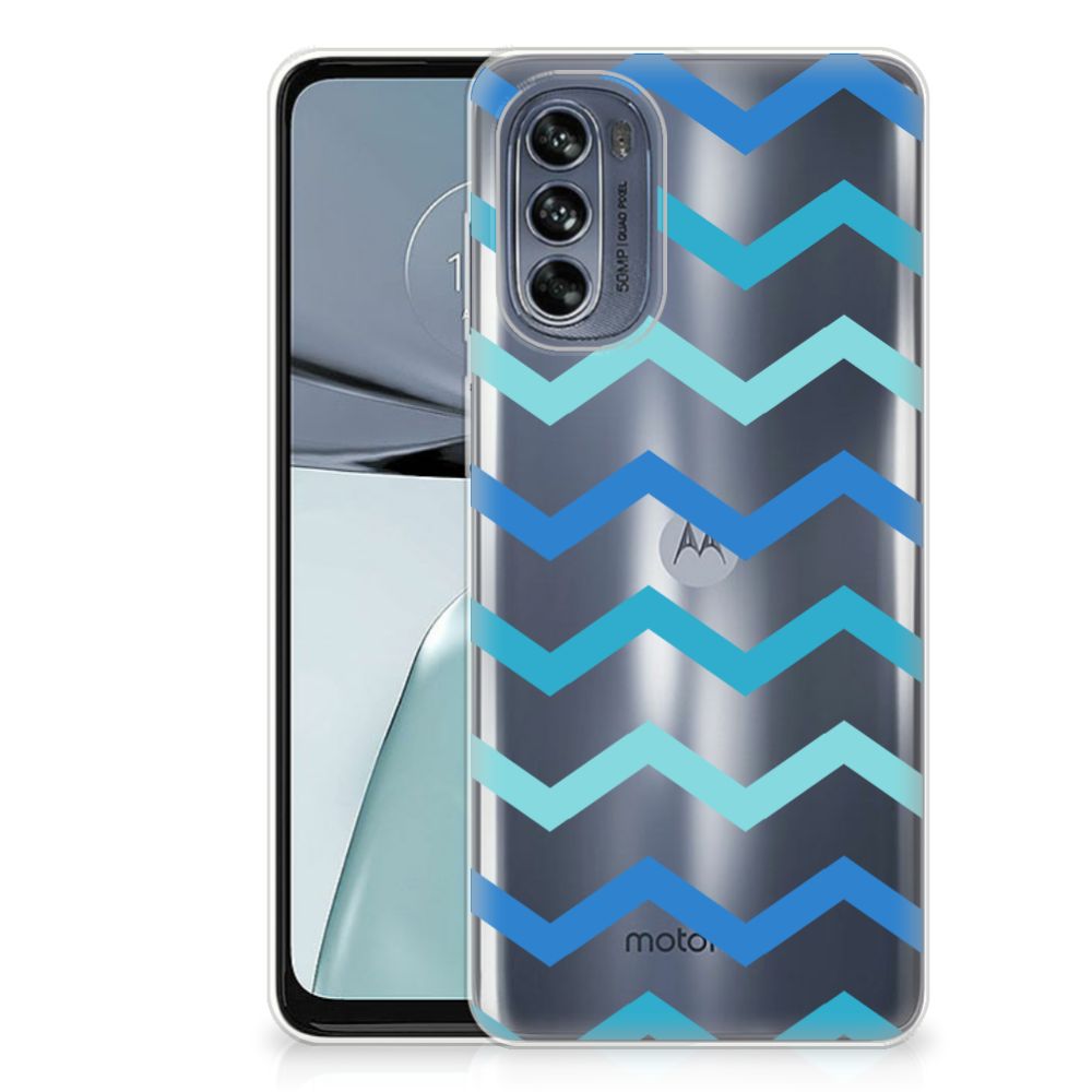 Motorola Moto G62 5G TPU bumper Zigzag Blauw B2C Telecom