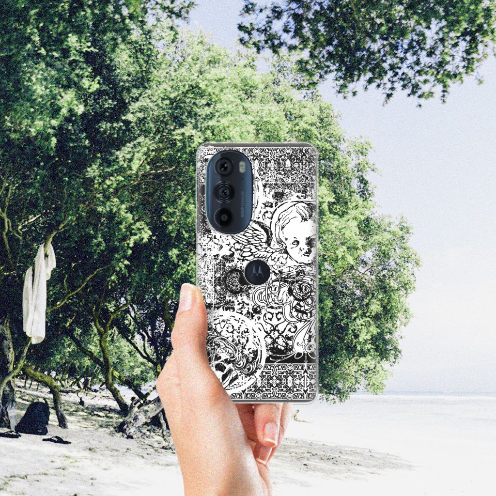 Silicone Back Case Motorola Edge 30 Pro Skulls Angel B2C Telecom