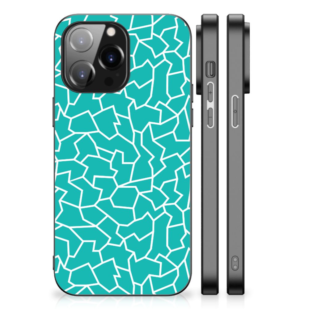 iPhone 14 Pro Max Leuk Telefoonhoesje Cracks Blue