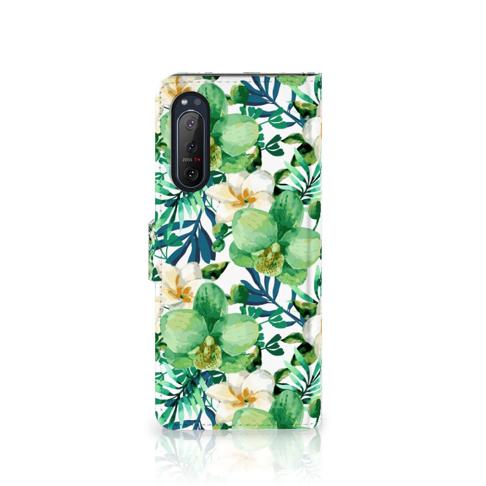 Sony Xperia 5II Hoesje Orchidee Groen