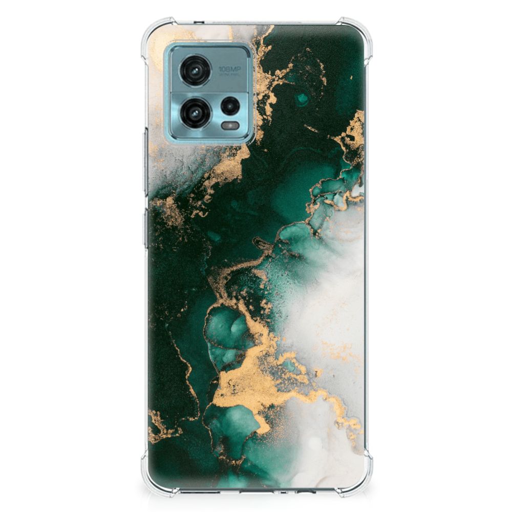 Anti-Shock Hoesje voor otorola Moto G72 Marmer Groen