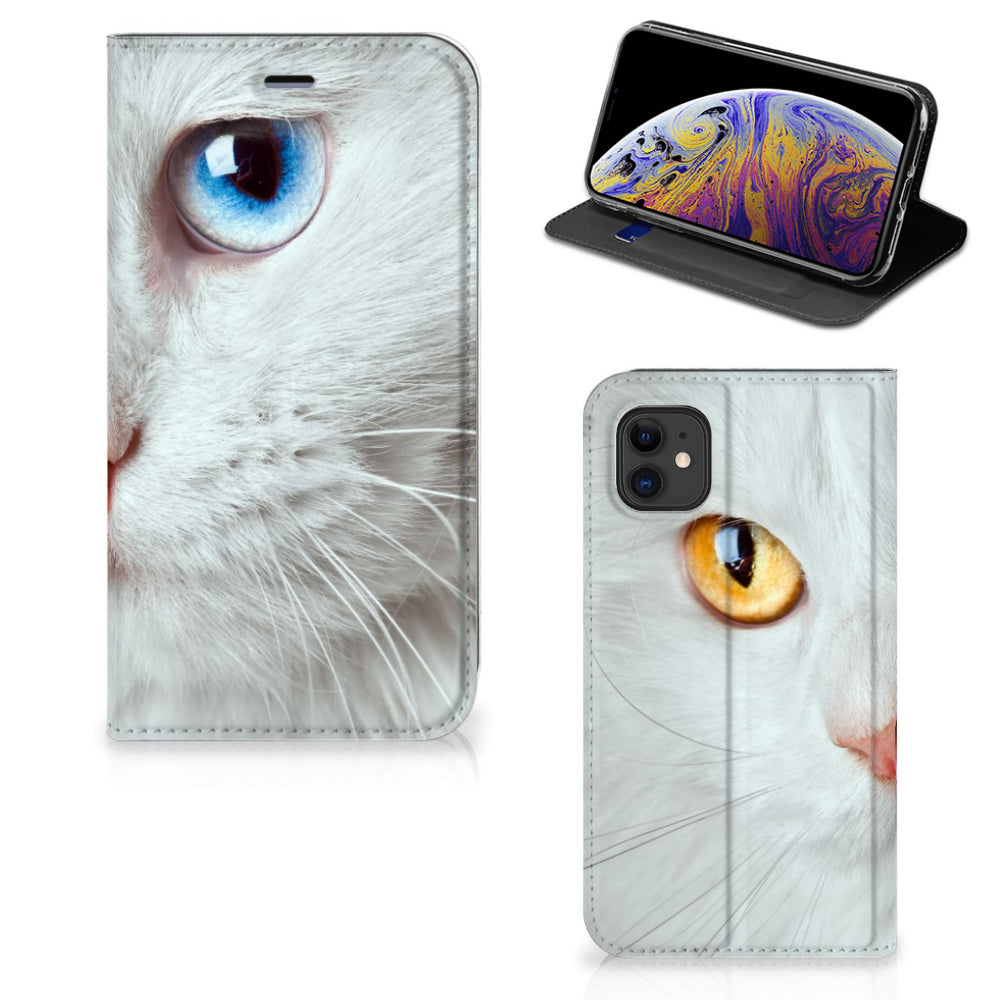 Apple iPhone 11 Hoesje maken Witte Kat