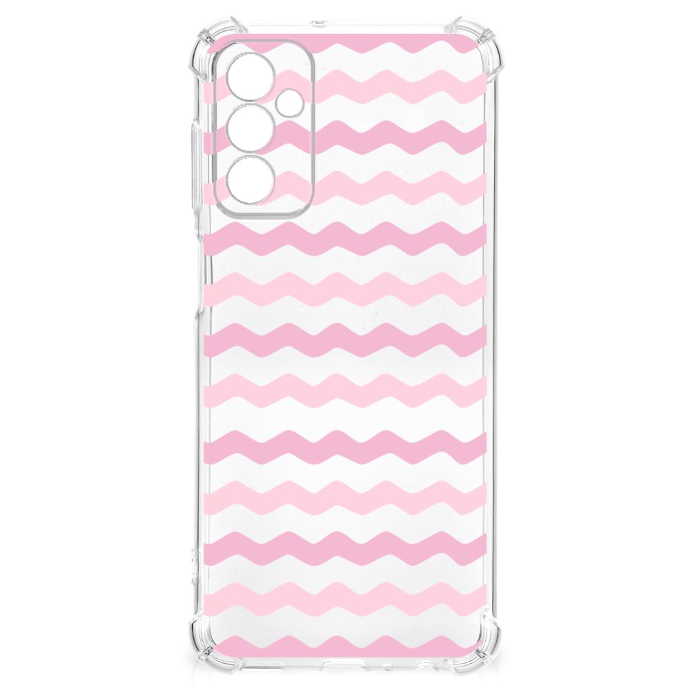 Samsung Galaxy M13 4G | M23 Doorzichtige Silicone Hoesje Waves Roze
