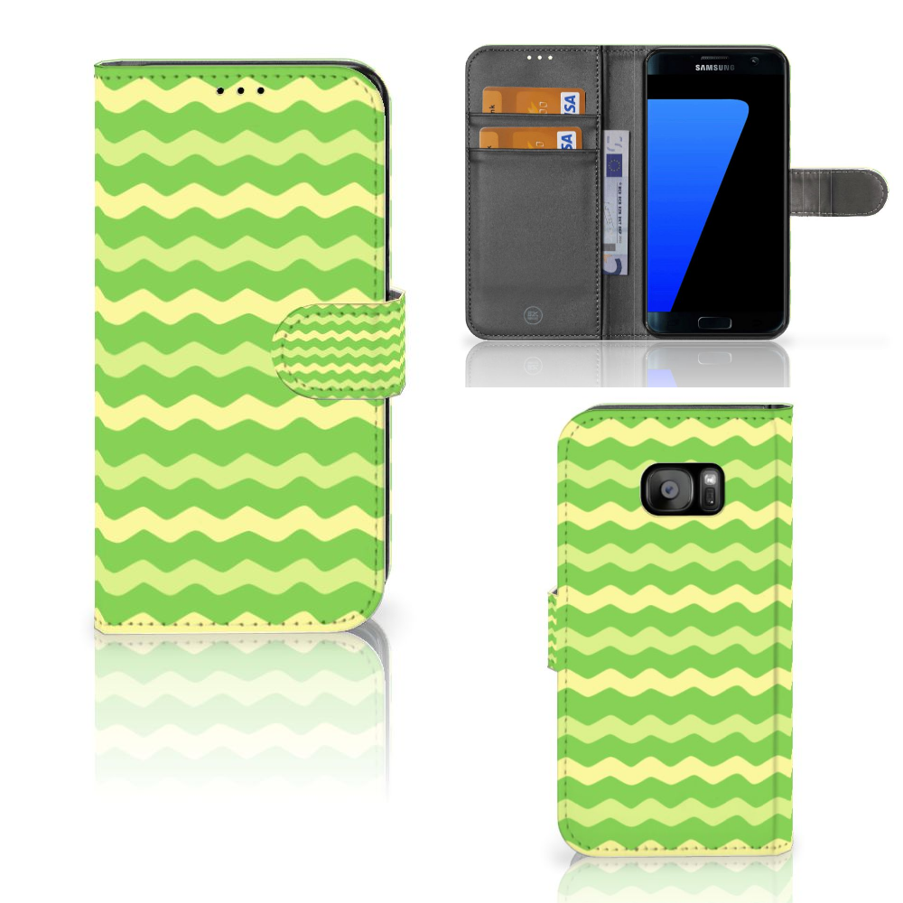 Samsung Galaxy S7 Edge Telefoon Hoesje Waves Green
