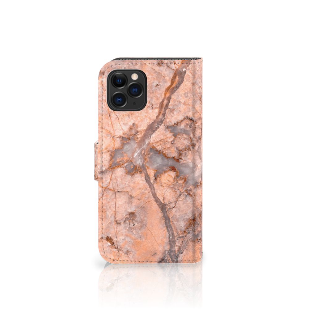 Apple iPhone 11 Pro Bookcase Marmer Oranje