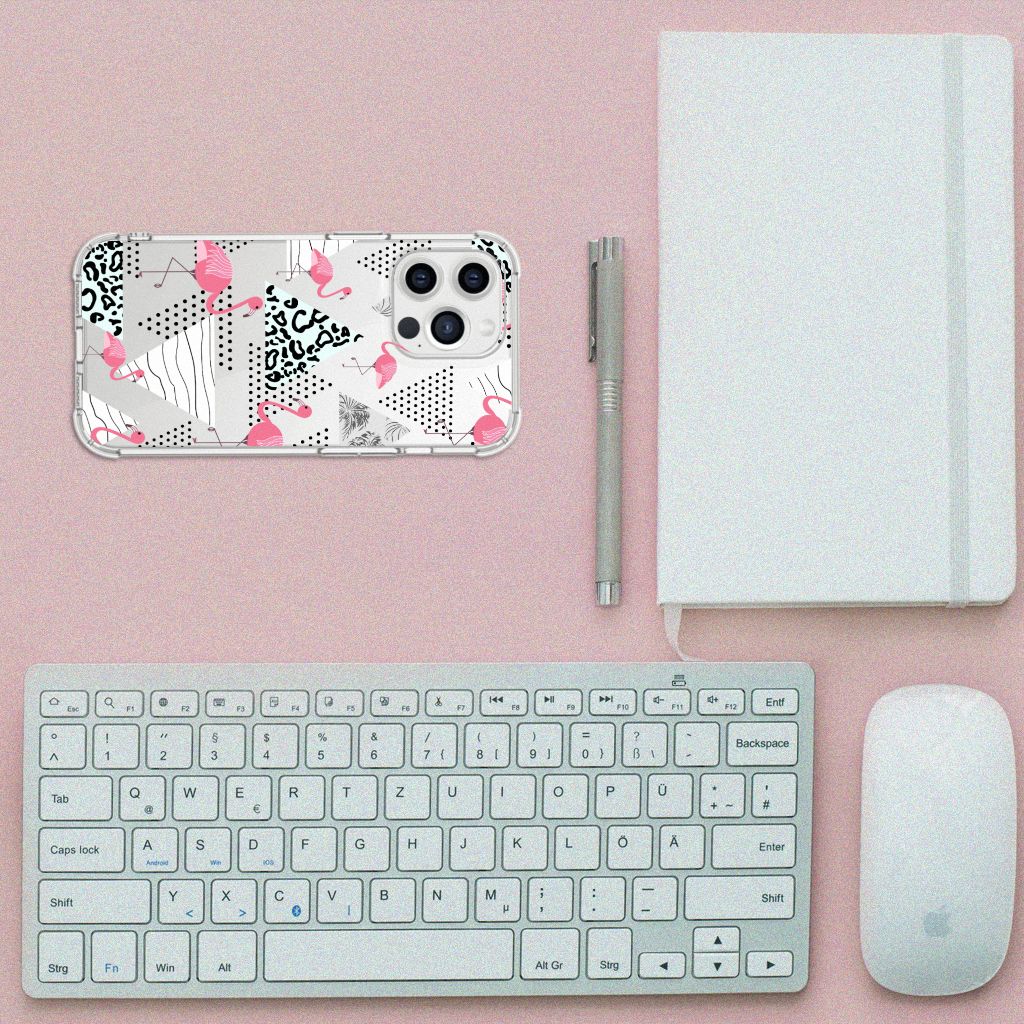 iPhone 13 Pro Max Case Anti-shock Flamingo Triangle - B2C Telecom