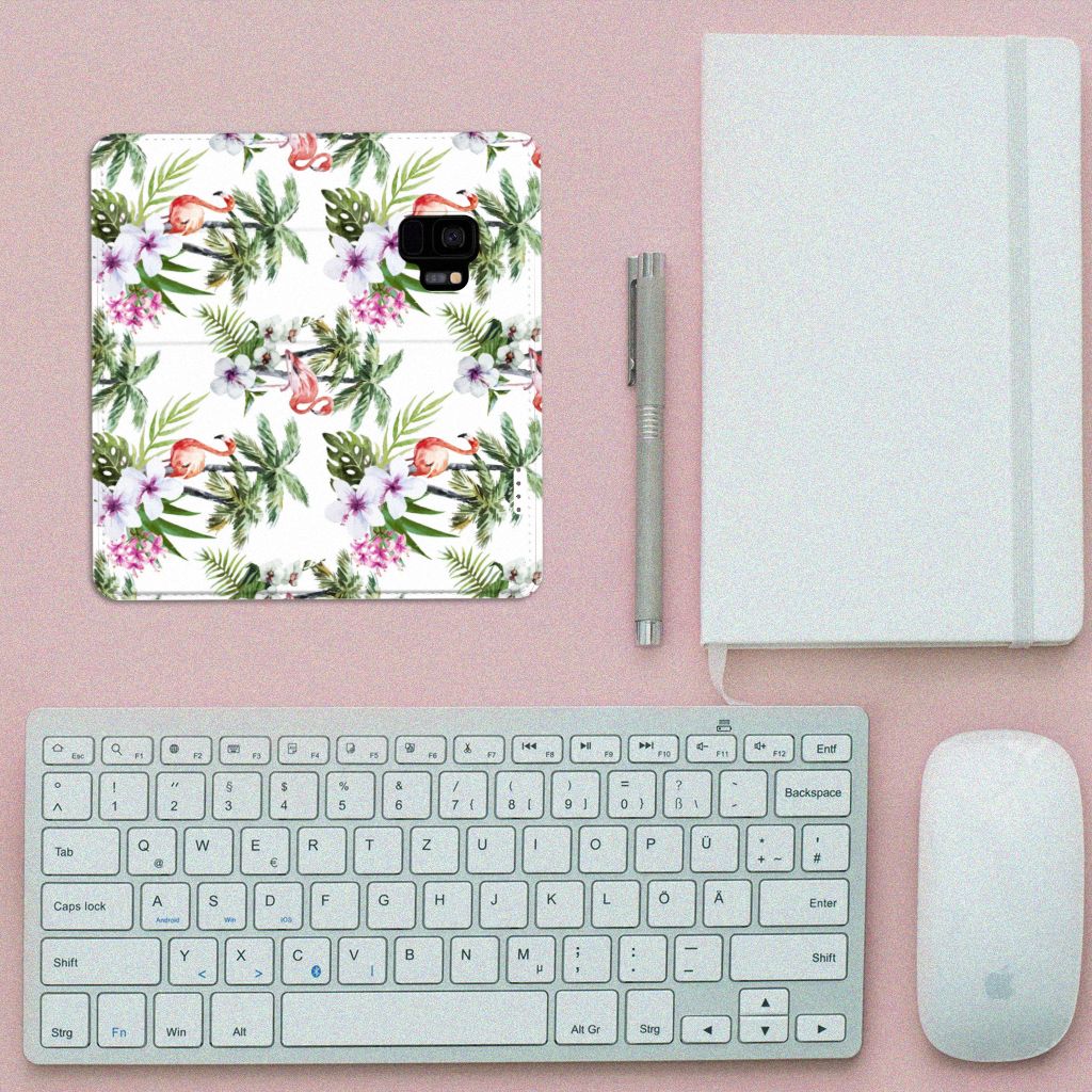 Samsung Galaxy S9 Hoesje maken Flamingo Palms