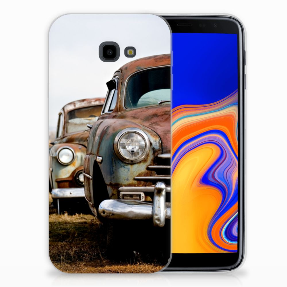 Samsung Galaxy J4 Plus (2018) Siliconen Hoesje met foto Vintage Auto