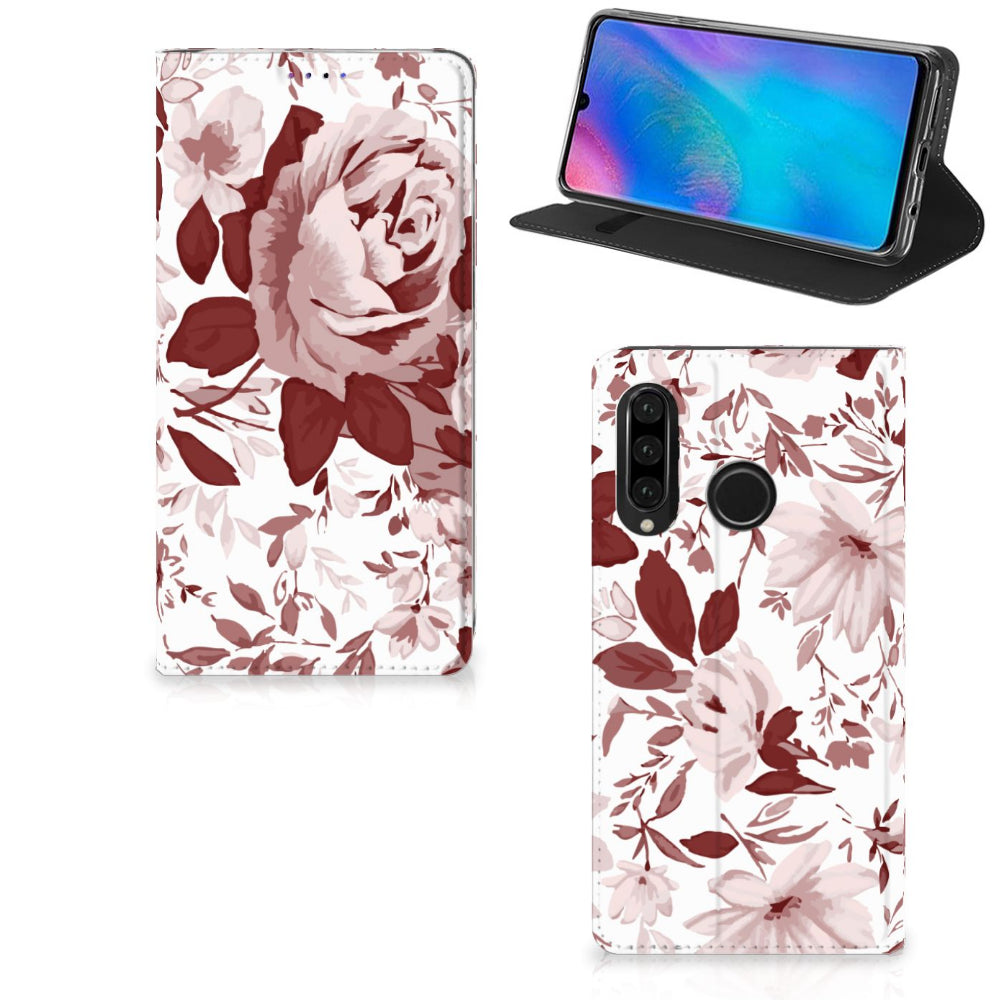 Bookcase Huawei P30 Lite New Edition Watercolor Flowers