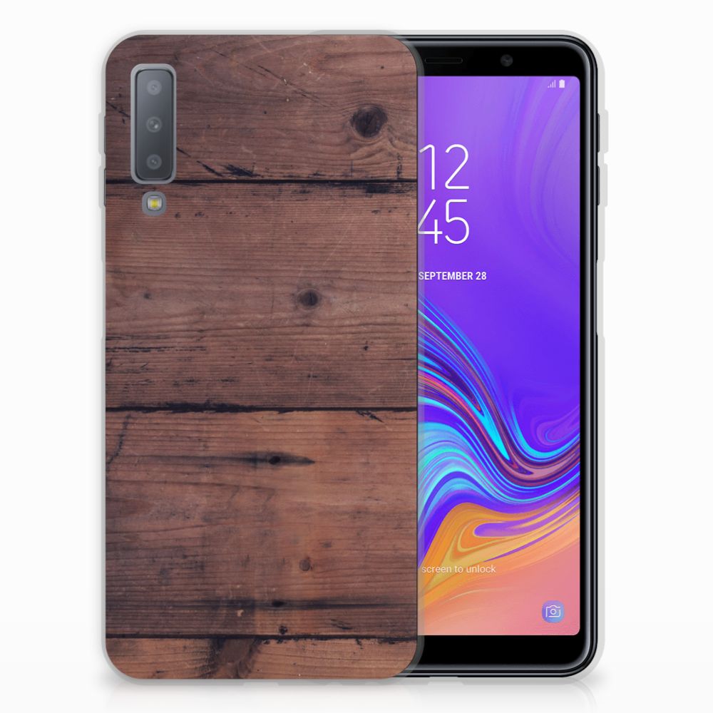 Samsung Galaxy A7 (2018) Bumper Hoesje Old Wood