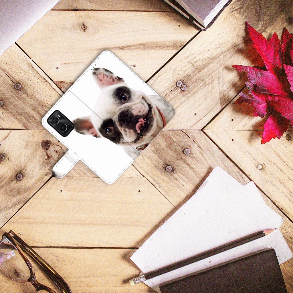 OPPO A76 | A96 Telefoonhoesje met Pasjes Franse Bulldog