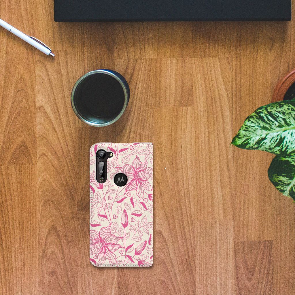 Motorola Moto G8 Power Smart Cover Pink Flowers - B2C Telecom
