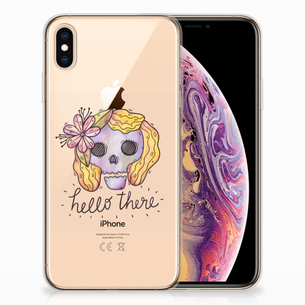 Silicone Back Case Apple iPhone Xs Max Boho Skull