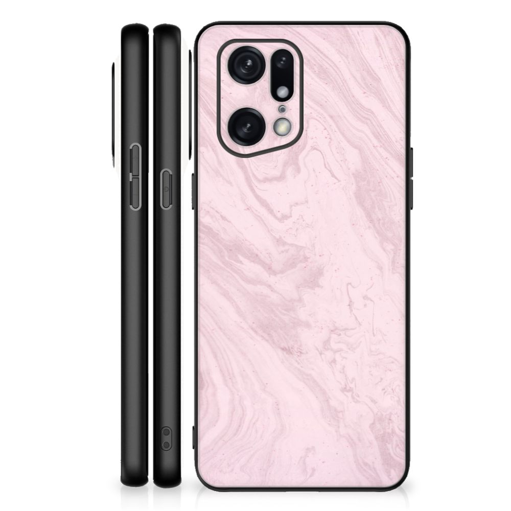 OPPO Find X5 Pro Marmeren Print Telefoonhoesje Marble Pink - Origineel Cadeau Vriendin