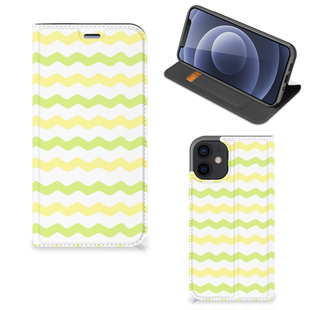 iPhone 12 Mini Hoesje met Magneet Waves Yellow - B2C Telecom
