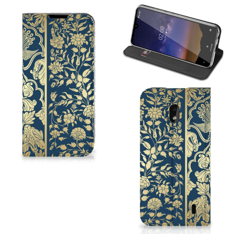 Nokia 2.2 Smart Cover Beige Flowers