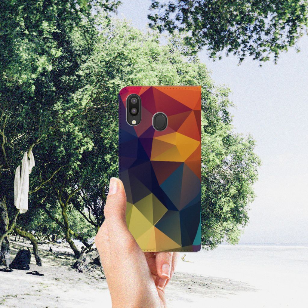 Samsung Galaxy M20 Stand Case Polygon Color