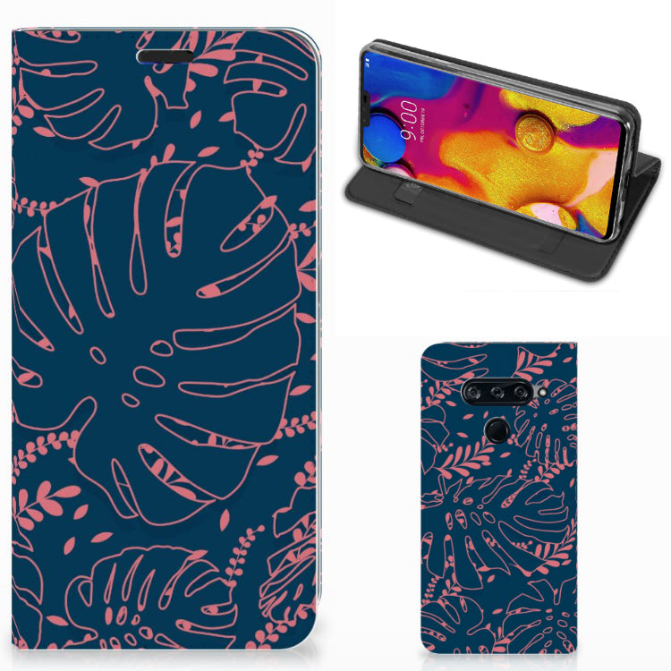 LG V40 Thinq Smart Cover Palm Leaves