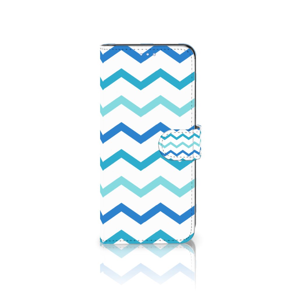 OPPO Reno 8 Lite | OnePlus Nord N20 Telefoon Hoesje Zigzag Blauw