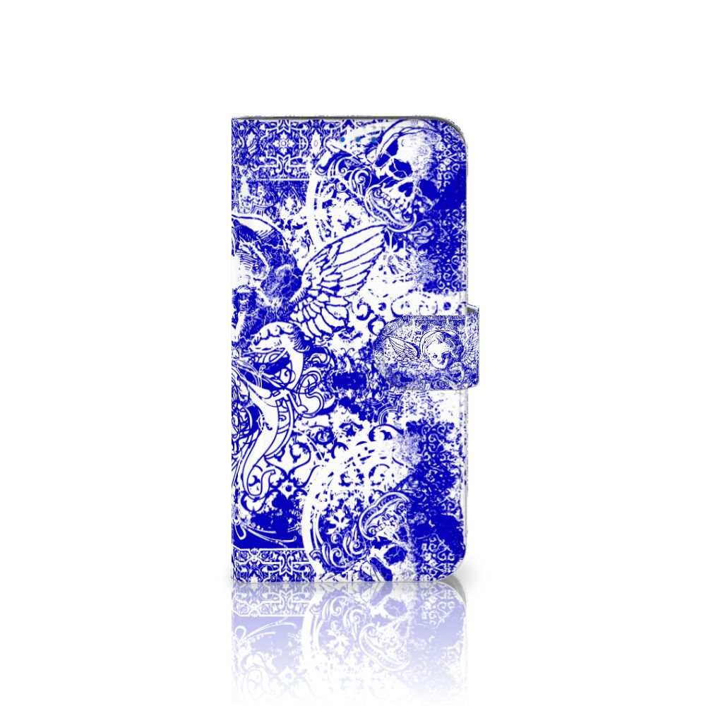 Telefoonhoesje met Naam OPPO Reno6 5G Angel Skull Blauw