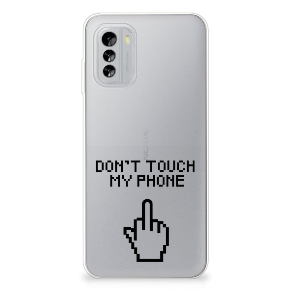 Nokia G60 Silicone-hoesje Finger Don't Touch My Phone