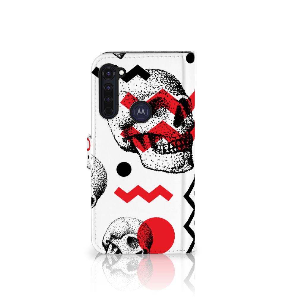 Telefoonhoesje met Naam Motorola Moto G Pro Skull Red