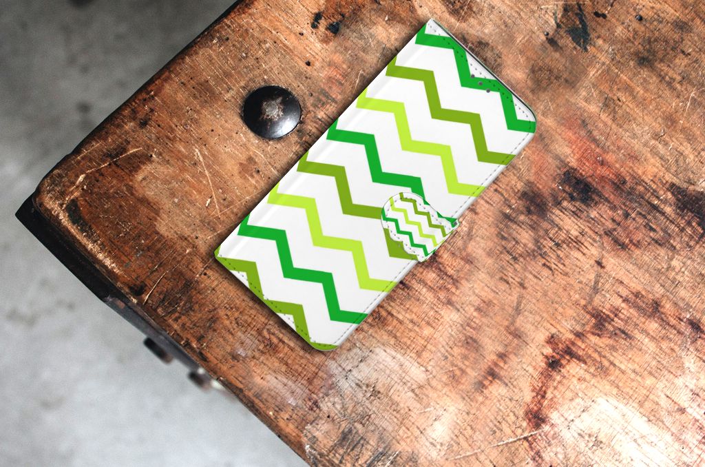 Samsung Galaxy S21 Plus Telefoon Hoesje Zigzag Groen