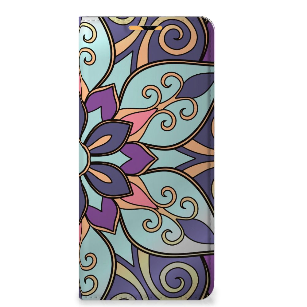 OPPO A15 Smart Cover Purple Flower - B2C Telecom