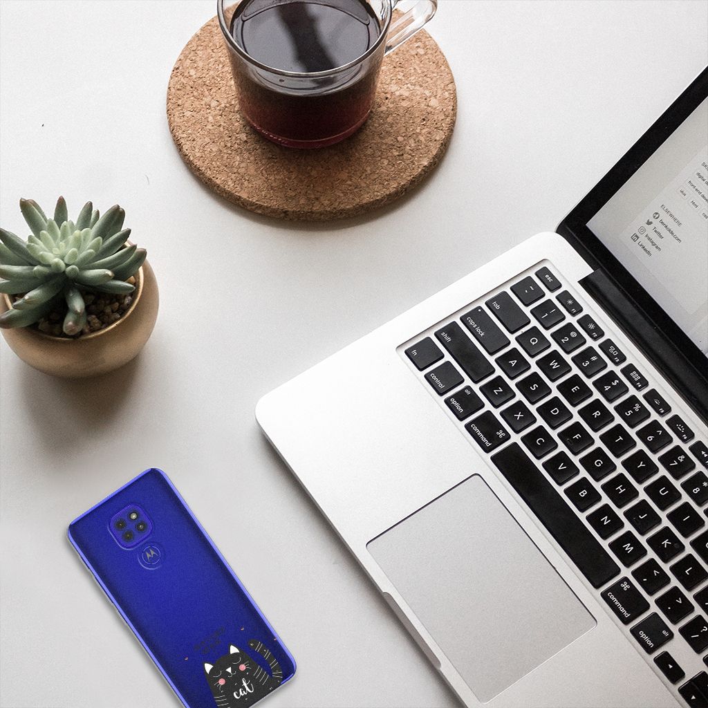 Motorola Moto G9 Play | E7 Plus Telefoonhoesje met Naam Cat Good Day B2C Telecom