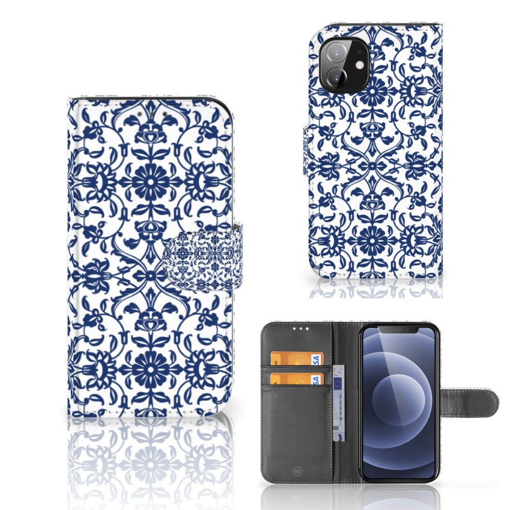 Apple iPhone 12 Mini Hoesje Flower Blue