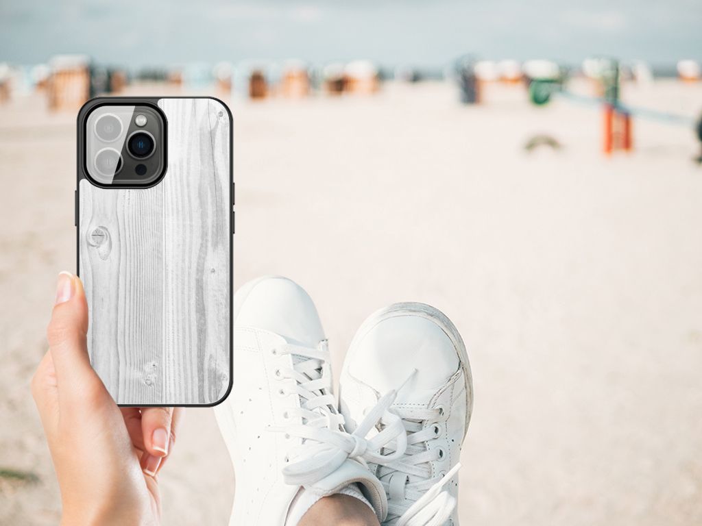 iPhone 13 Pro Max Houten Print Telefoonhoesje White Wood B2C Telecom