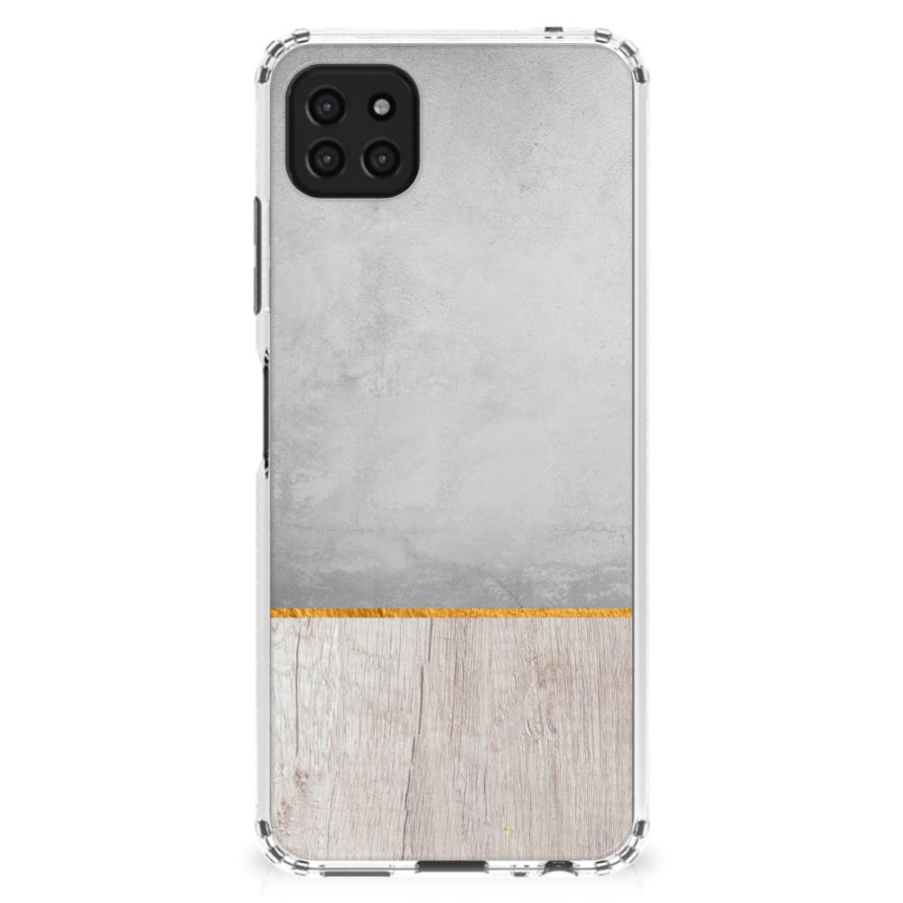 Samsung Galaxy A22 5G Stevig Telefoonhoesje Wood Concrete B2C Telecom