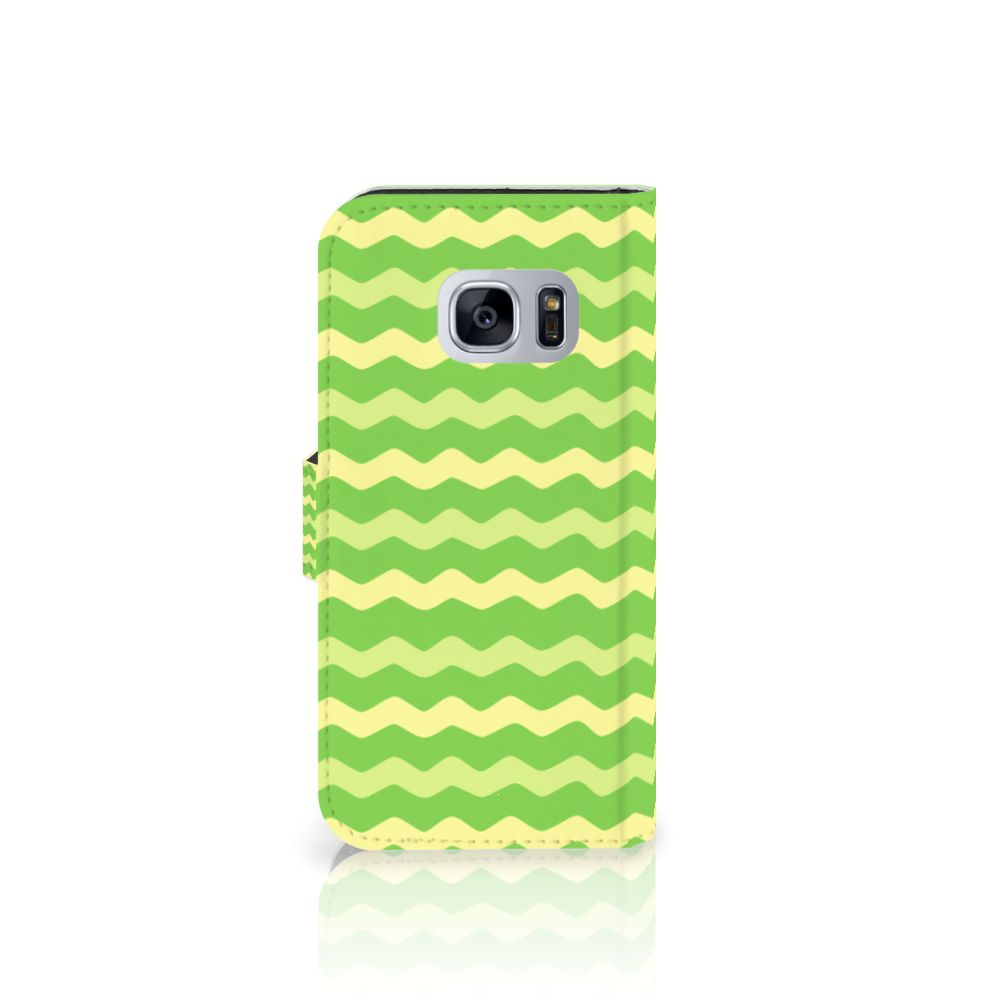 Samsung Galaxy S7 Telefoon Hoesje Waves Green