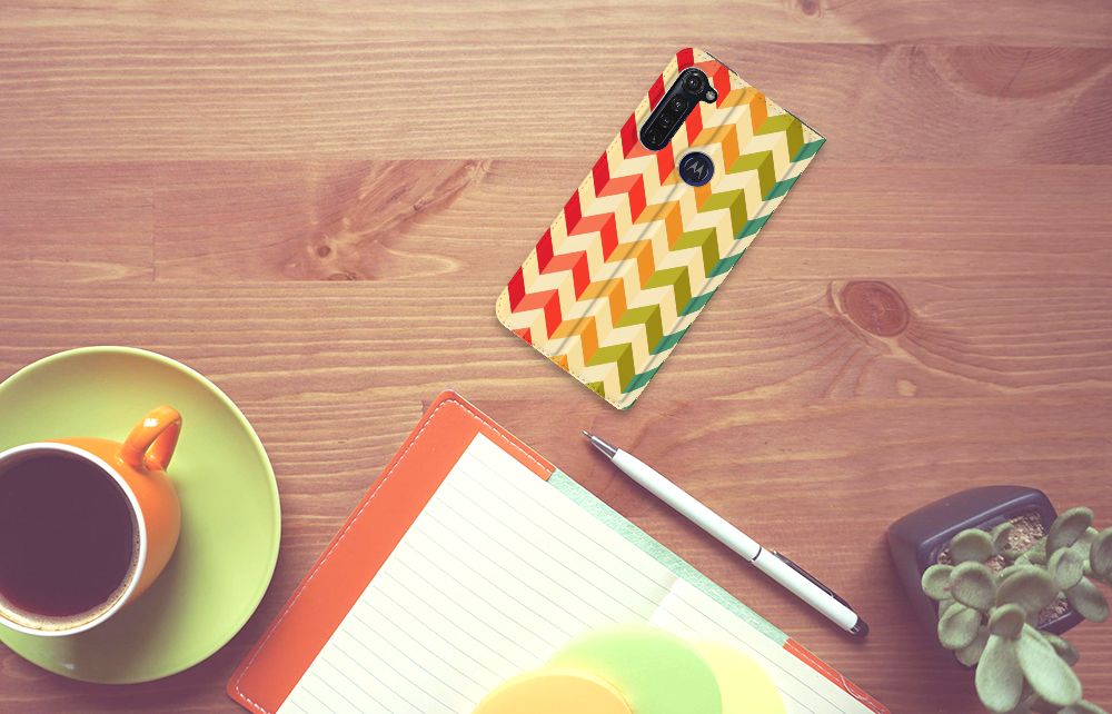 Motorola Moto G Pro Hoesje met Magneet Zigzag Multi Color - B2C Telecom