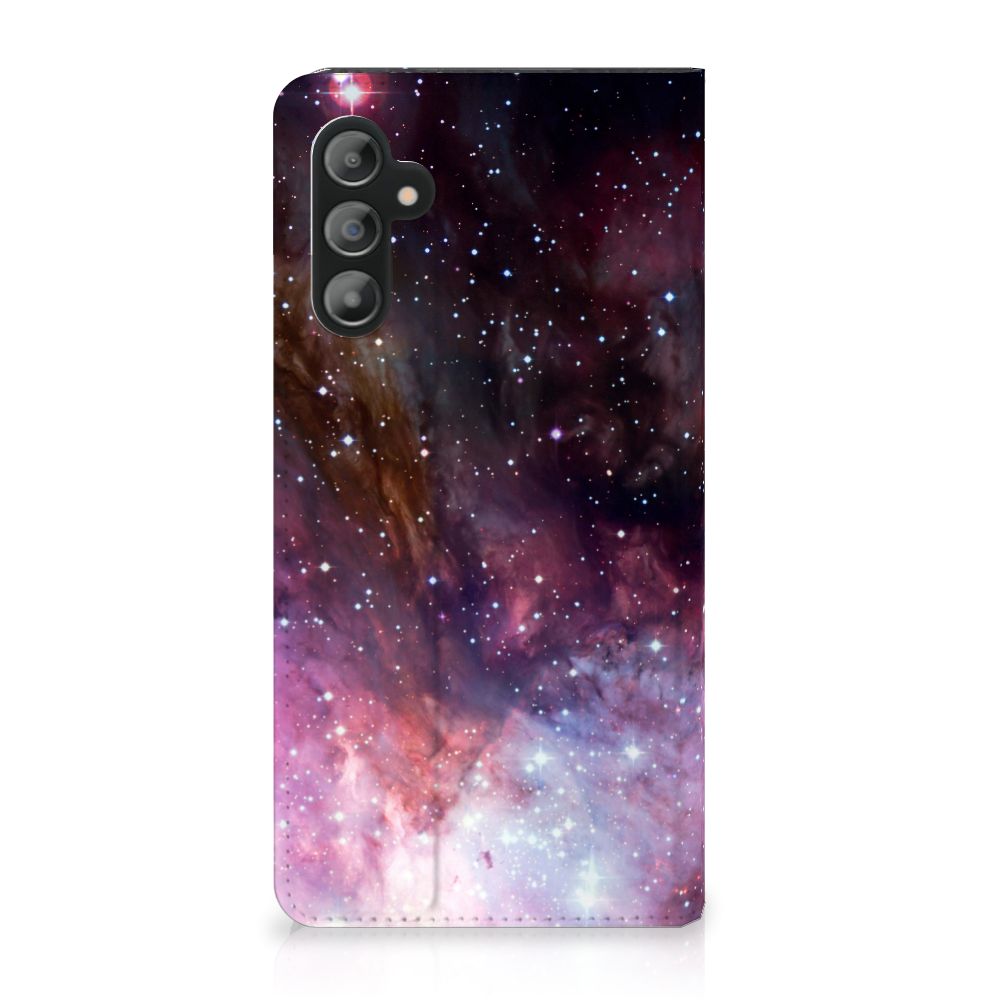 Stand Case voor Samsung Galaxy A14 4G Galaxy met een prachtig heelal design vol sterren en planeten.
