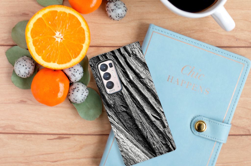 Book Wallet Case OPPO Find X3 Neo Boomschors Grijs - B2C Telecom