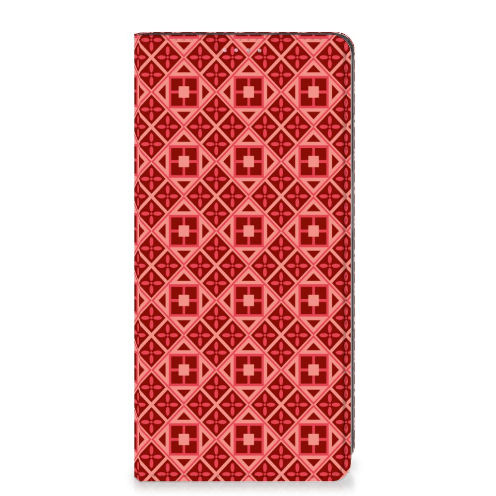 OPPO A54 5G | A74 5G | A93 5G Hoesje met Magneet Batik Rood