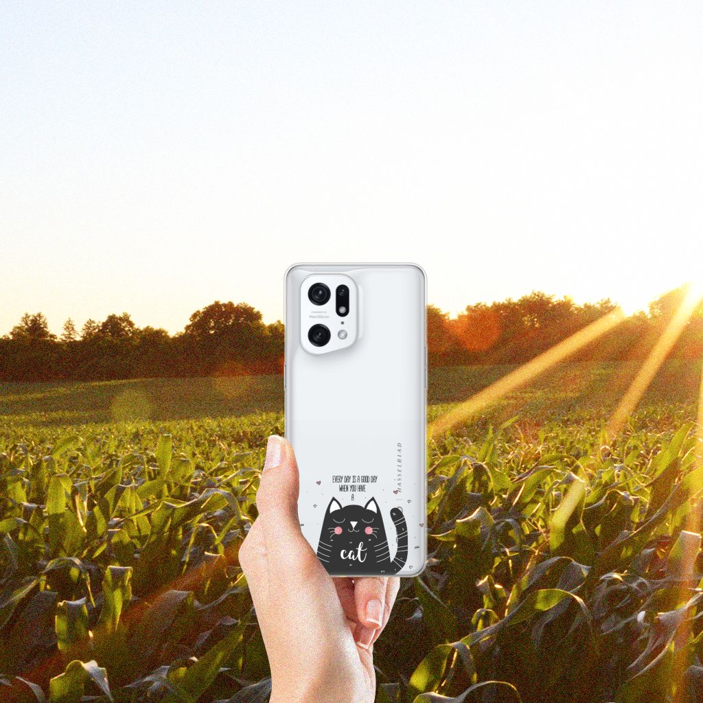 OPPO Find X5 Pro Telefoonhoesje met Naam Cat Good Day B2C Telecom