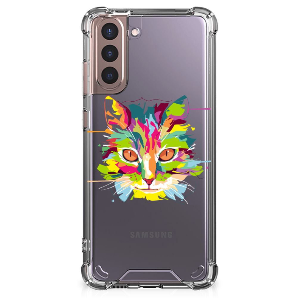 Samsung Galaxy S21 Plus Stevig Bumper Hoesje Cat Color B2C Telecom