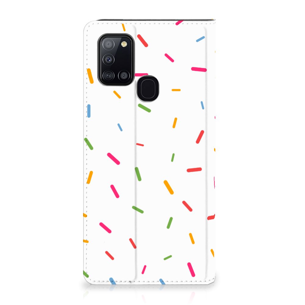 Samsung Galaxy A21s Flip Style Cover Donut Roze - B2C Telecom