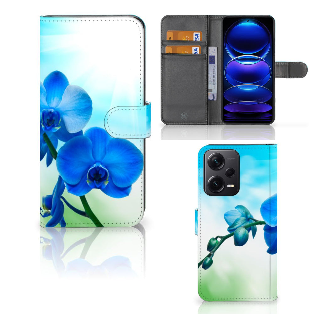 Xiaomi Poco X5 Pro | Note 12 Pro 5G Hoesje Orchidee Blauw - Cadeau voor je Moeder