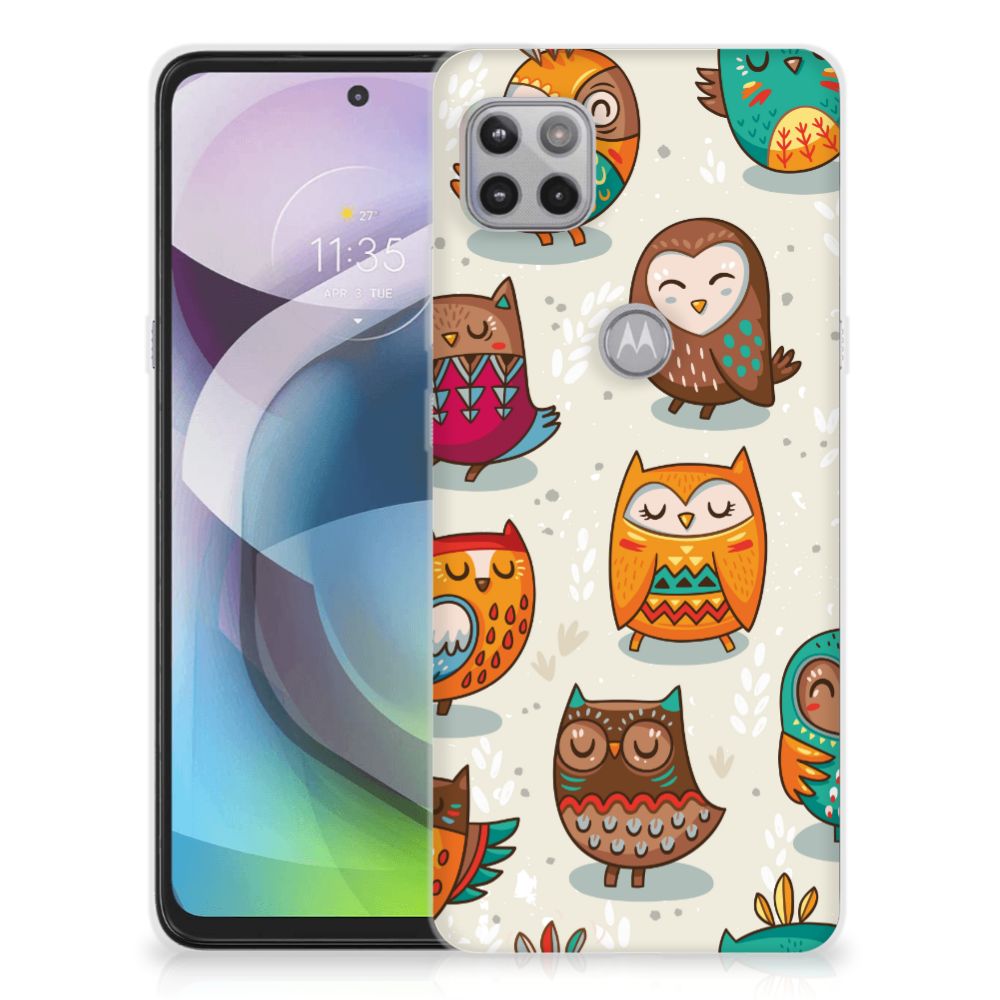 Motorola Moto G 5G TPU Hoesje Vrolijke Uilen B2C Telecom