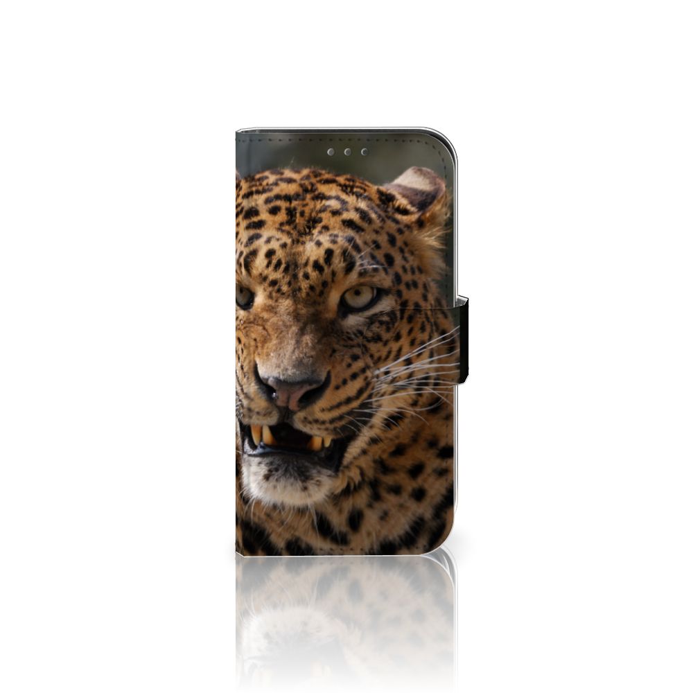 Apple iPhone 12 Mini Telefoonhoesje met Pasjes Luipaard