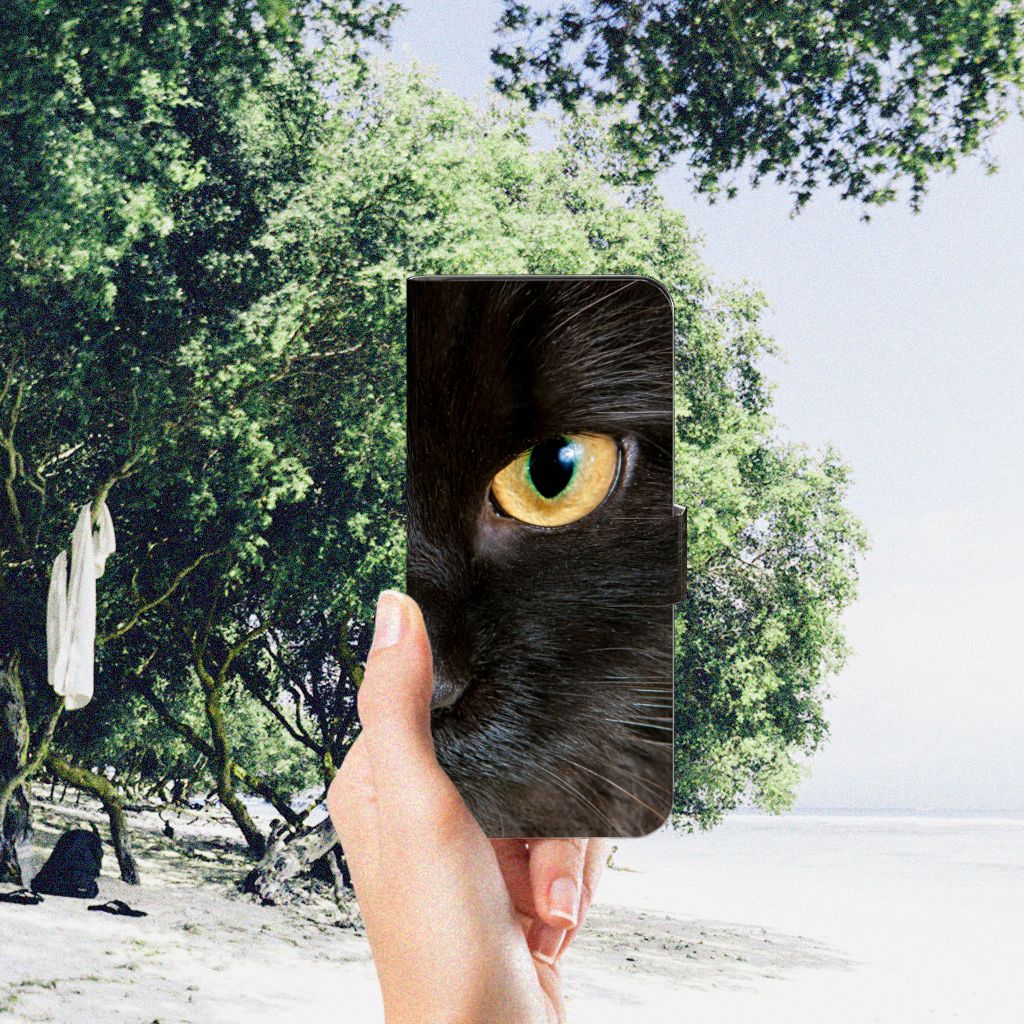 Motorola Moto G32 Telefoonhoesje met Pasjes Zwarte Kat