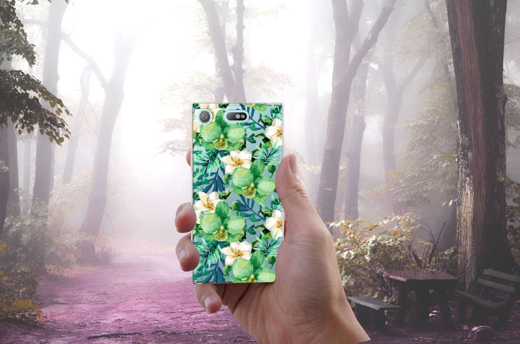 Sony Xperia XZ1 Compact TPU Case Orchidee Groen